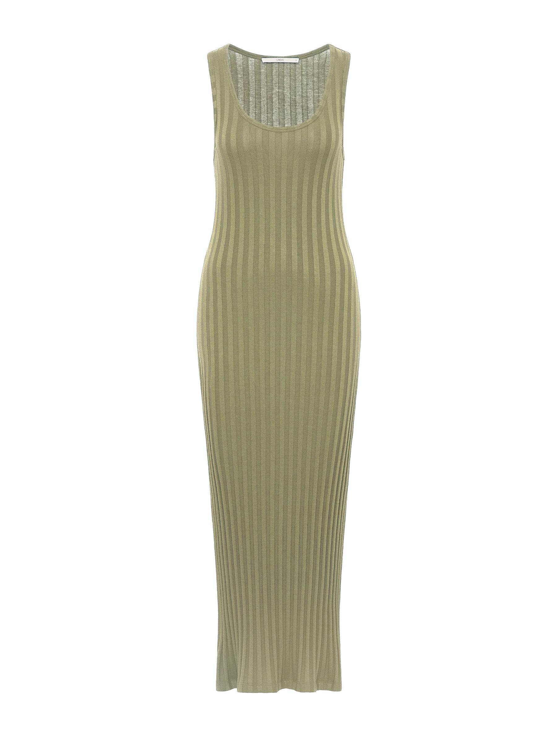 Maxi dress in ribbed look