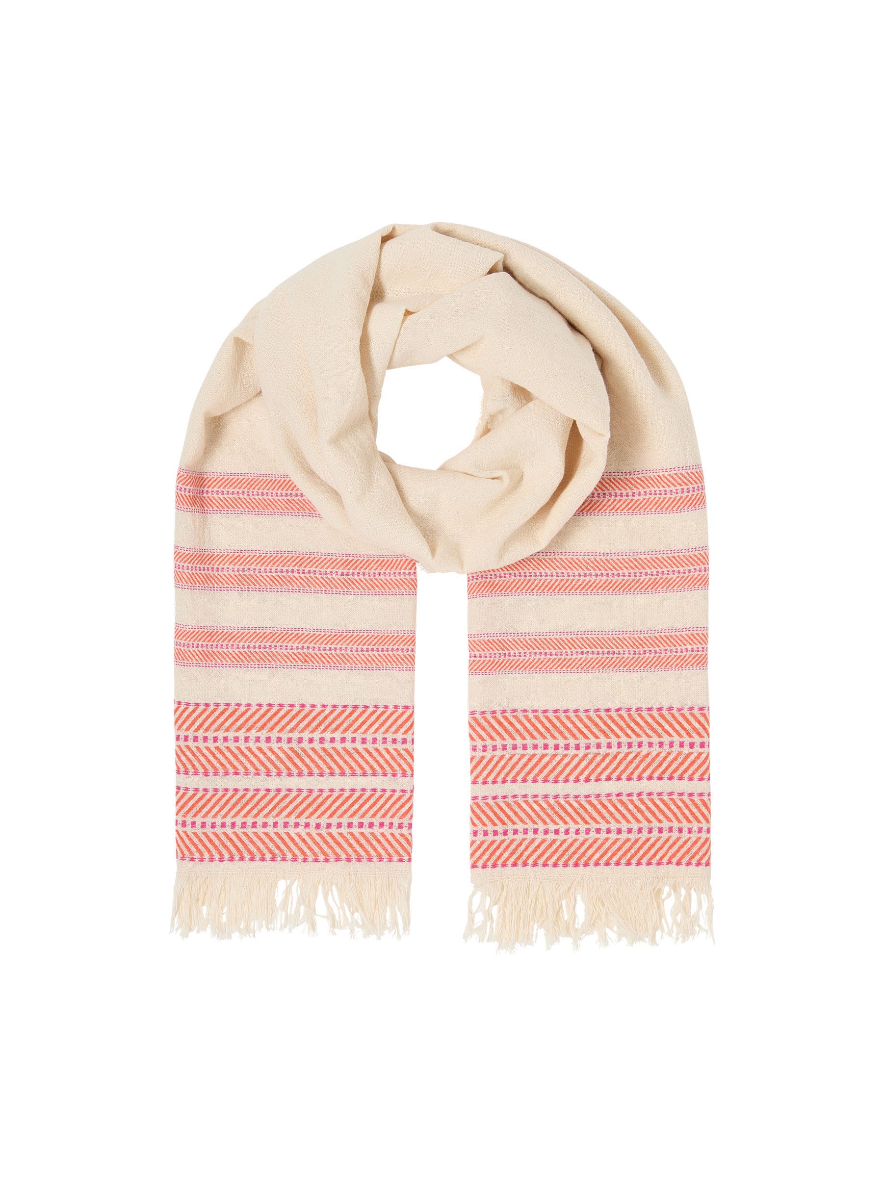 Scarf with ikat pattern