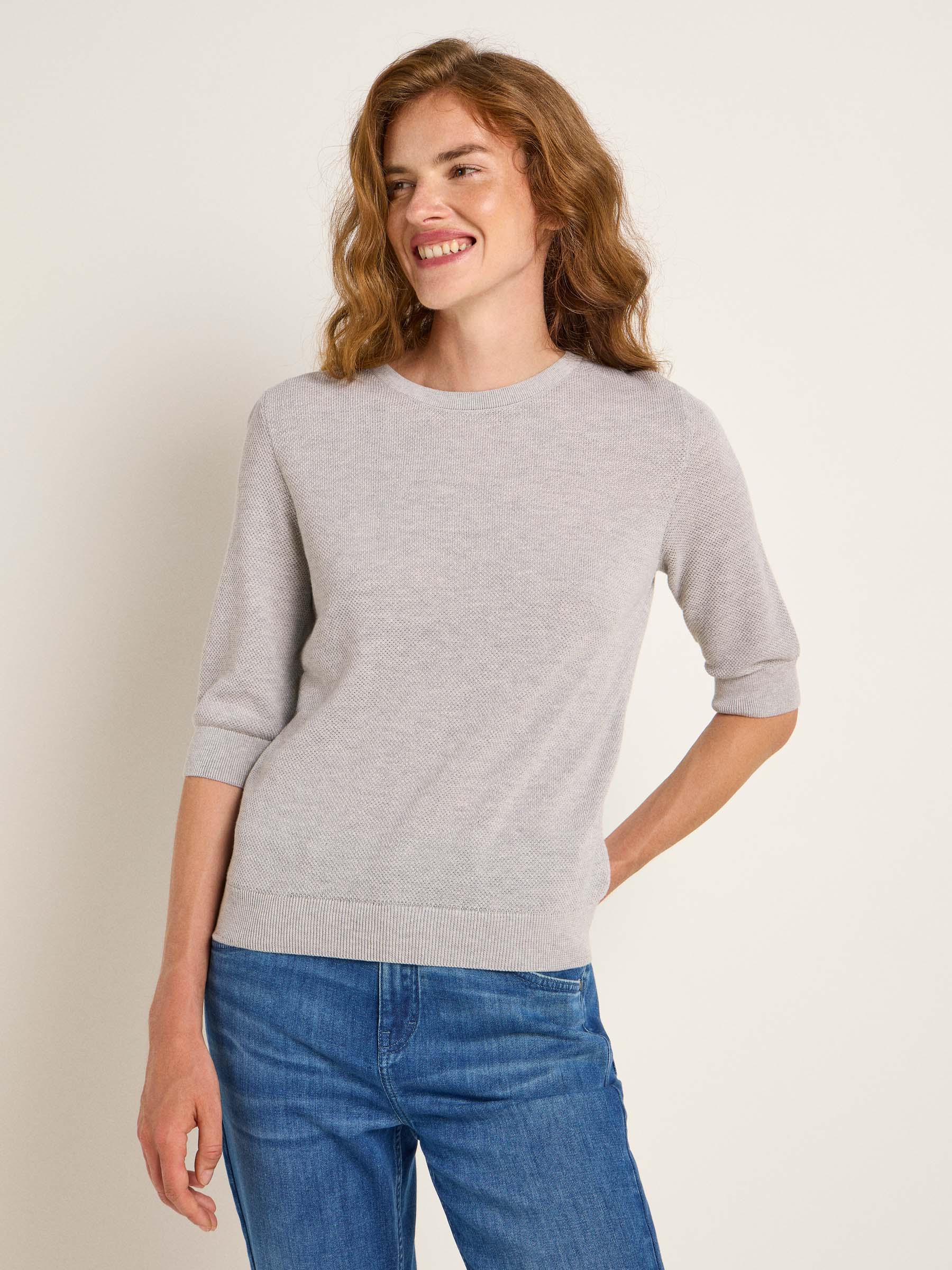 Structured half-sleeve sweater (GOTS)