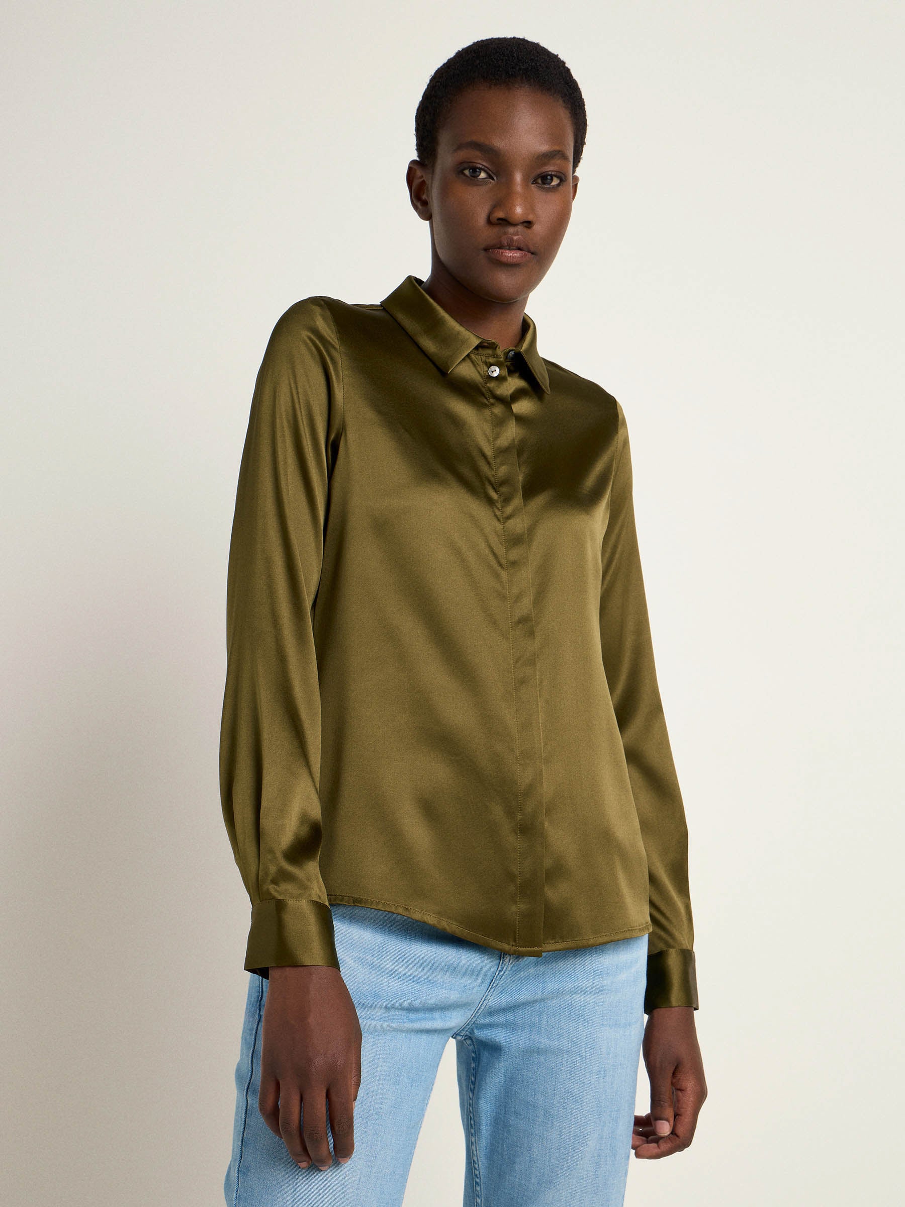 Silk shirt blouse