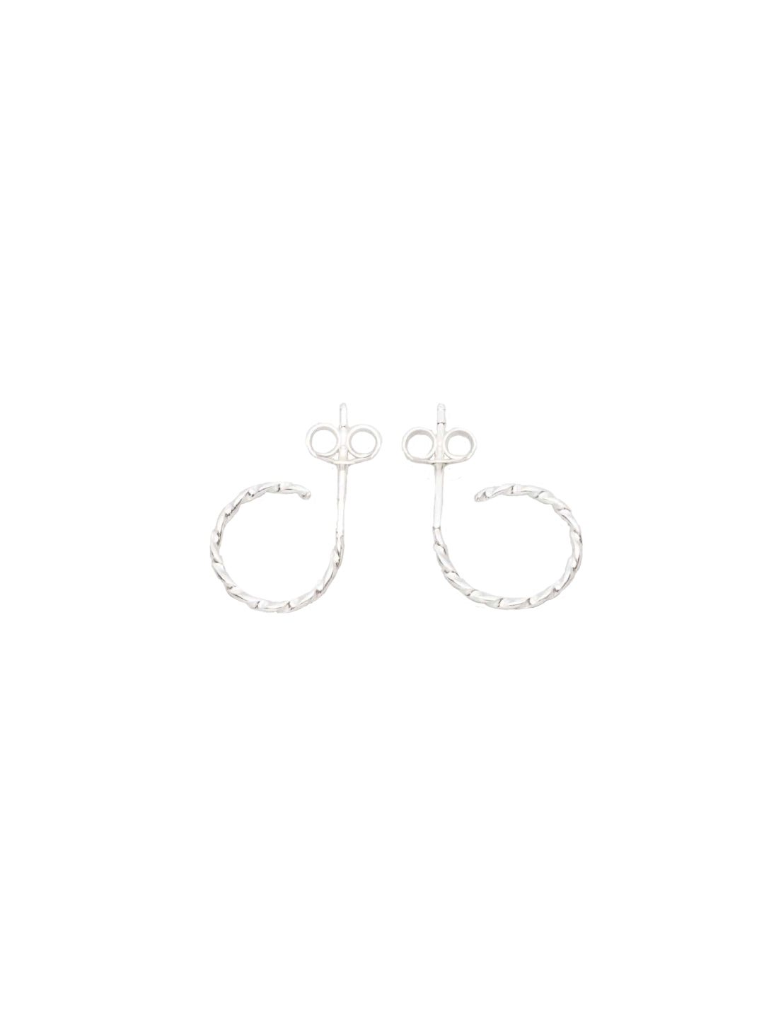 Twisted hoop earrings with studs XS - Fejn