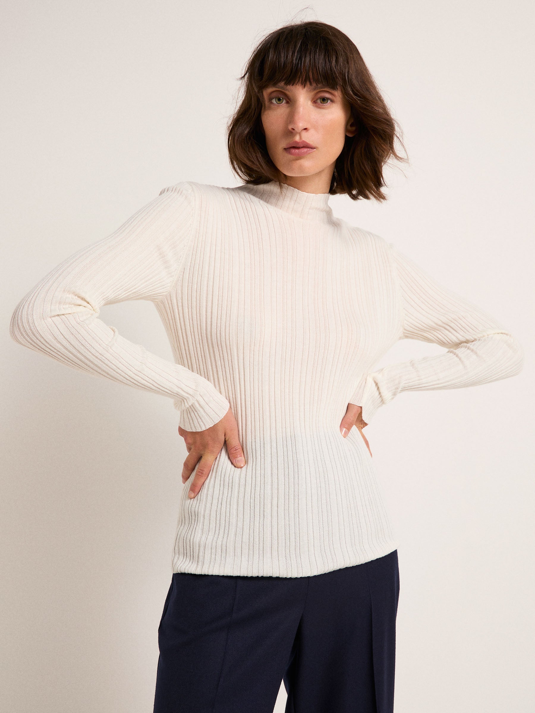 Rib knit sweater (GOTS)