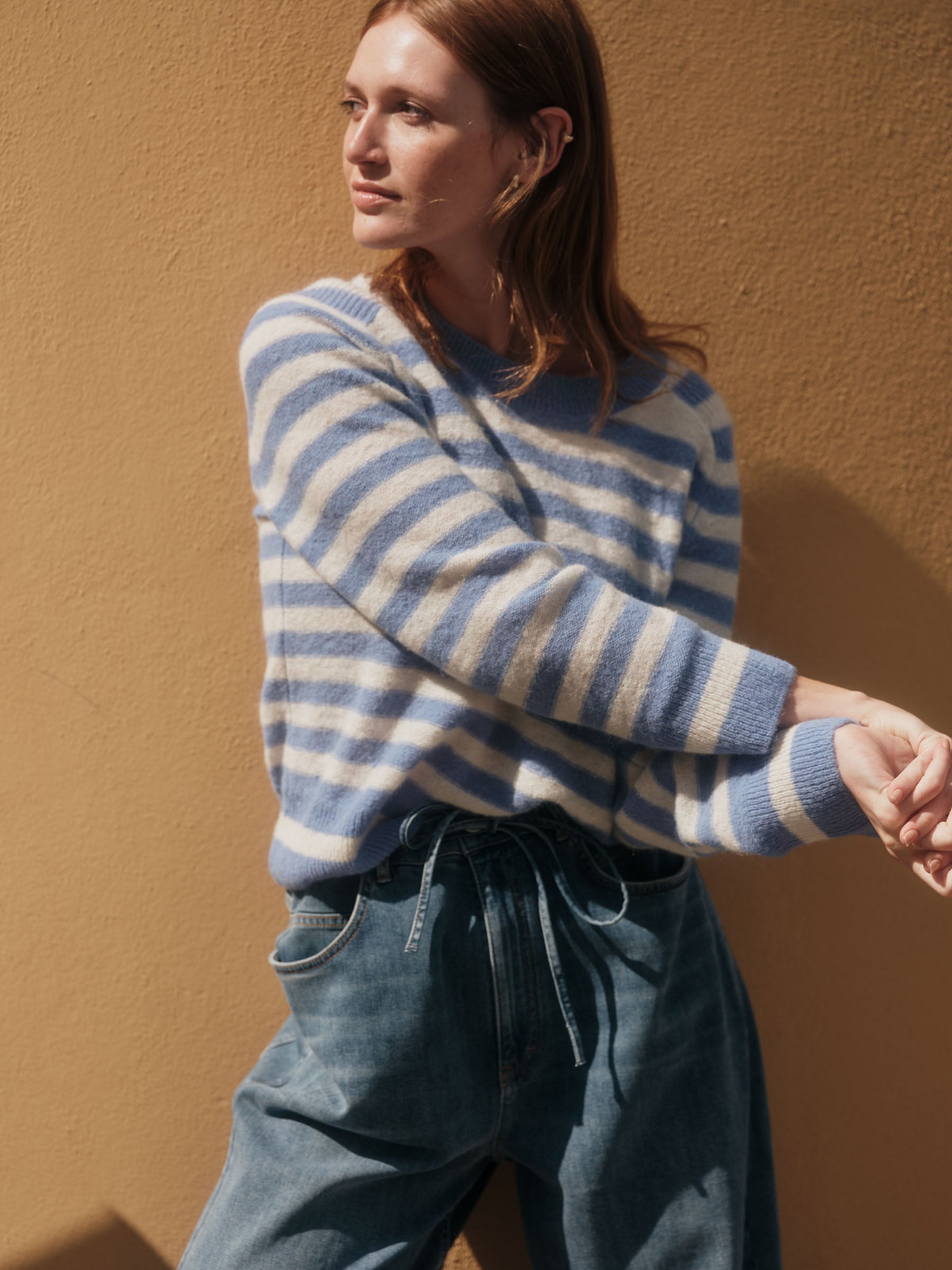 striped sweater made of alpaca wool