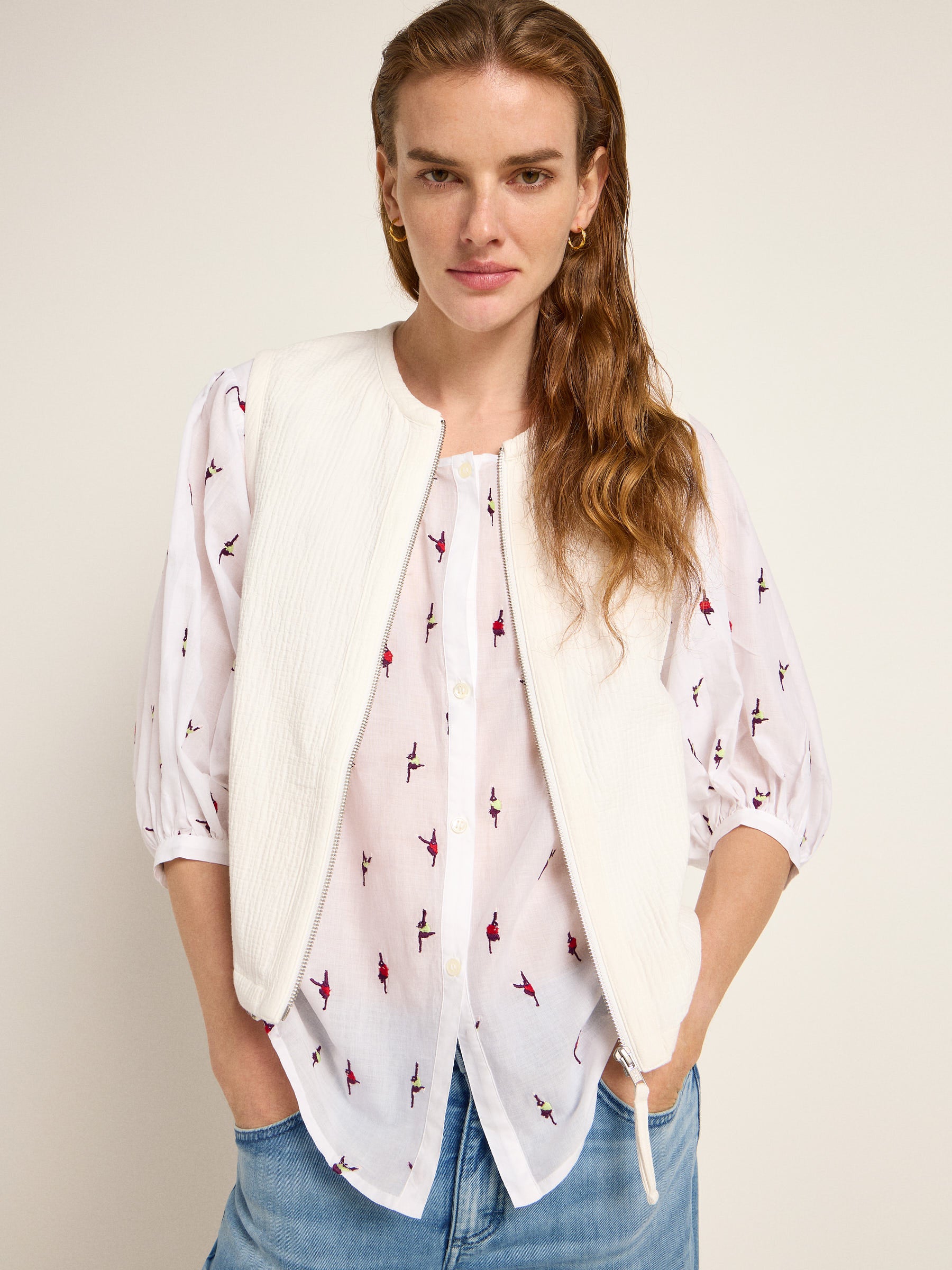 Embroidery Blouse (OCS) with Ruffles