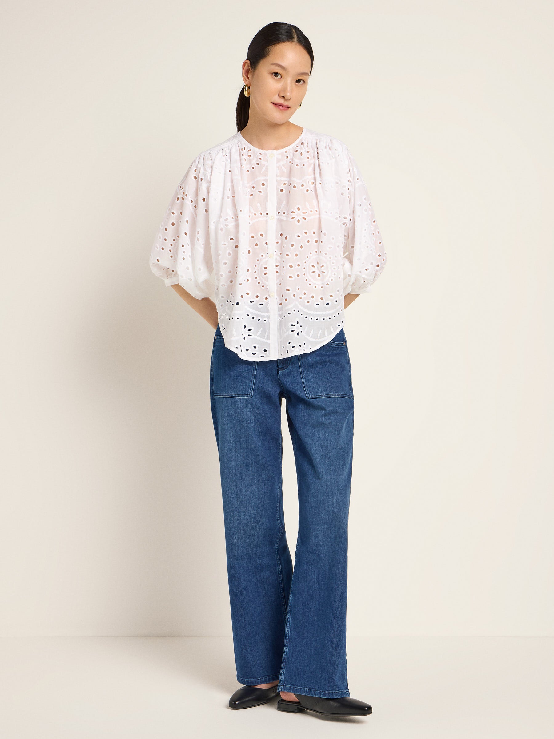 Embroidery Blouse (OCS) with Ruffles