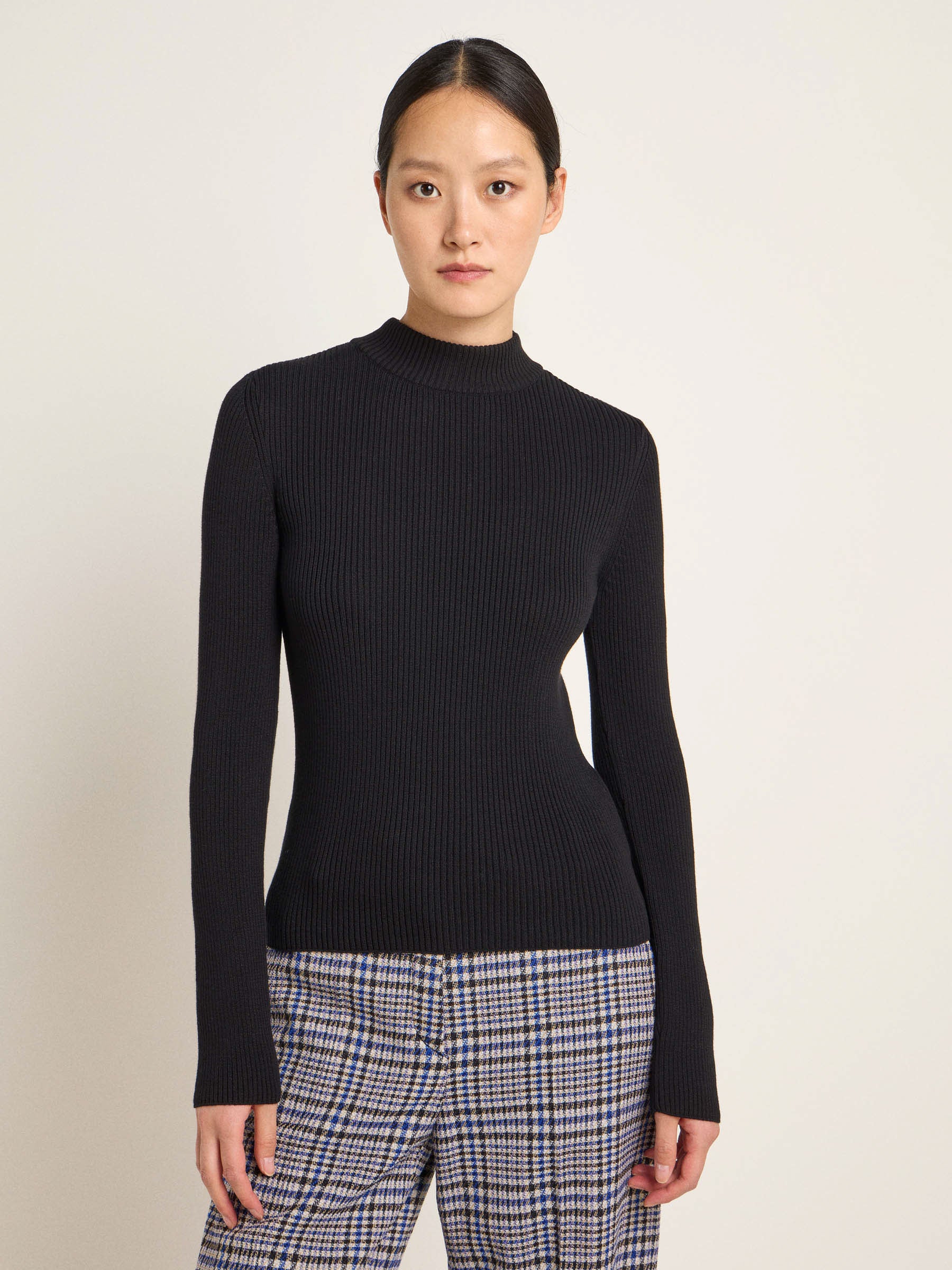 Stand-up collar sweater (GOTS)